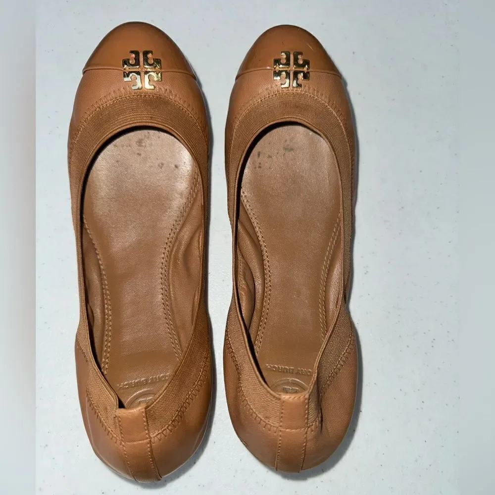Tory Burch Camel Classic Ballet Flats sz 8